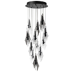 Люстра каскадная с 12-ю рельефными прозрачными плафонами Glass Pod  варинант исполнения - 4 | Loft Concept в Самаре