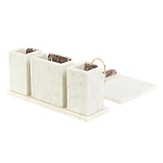 Настольный письменный набор из мрамора и креноида с гербом России Marble Accessory варинант исполнения - 3 | Loft Concept в Самаре