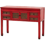 Деревянная консоль в китайском стиле с ящиками и дверцами красная Chinese Console Table варинант исполнения - 2 | Loft Concept в Самаре