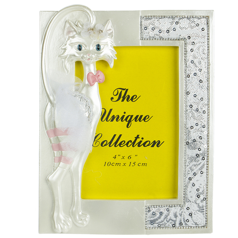 Фоторамка детская Childhood Corner Pink Cat Серебряный в Самаре | Loft Concept 