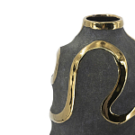 Ваза с золотыми акцентными полосами на черном матовом фоне Accent Tape варинант исполнения - 4 | Loft Concept в Самаре