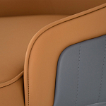 Стул оранжевый с высокой спинкой из искуственной кожи на серых металлических ножках Enigma Orange варинант исполнения - 4 | Loft Concept в Самаре