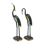 Статуэтка бронзовая пара Журавли синие Bronze Birds варинант исполнения - 2 | Loft Concept в Самаре