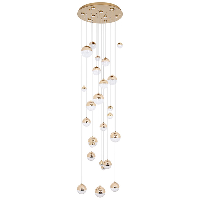 Каскадная люстра с плафонами в виде хрустальных сфер Esme Sphere Crystal Brass Cascade Chandelier 25 Золотой Прозрачный Каскадная люстра с плафонами в виде хрустальных сфер Esme Sphere Crystal Brass Cascade Chandelier 25 Золотой Прозрачный в Самаре | Loft Concept