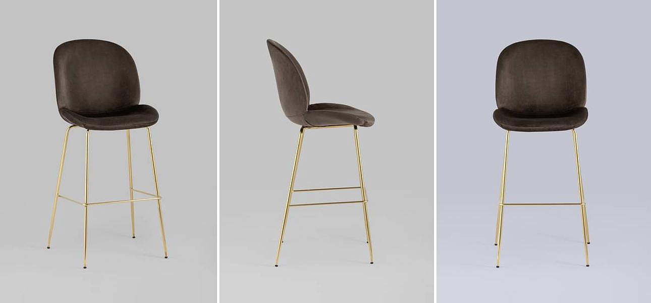 Барный Стул Коричневый Велюр Vendramin Chair Барный Стул Коричневый Велюр Vendramin Chair - Loft-Concept в Самаре