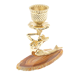 Подсвечник из натурального камня агат светло-коричневый Stone Candlestick варинант исполнения - 1 | Loft Concept в Самаре