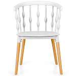 Пластиковый стул на ножках из массива бука Ferret Spiral White варинант исполнения - 2 | Loft Concept в Самаре