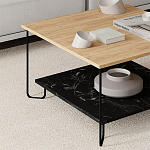 Стол журнальный с квадратной столешницей и полкой MARBO LOTUS варинант исполнения - 2 | Loft Concept в Самаре