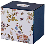 Кружка синяя из фарфора с рисунком цветов 400 мл Garden Whisper Porcelain Set  варинант исполнения - 2 | Loft Concept в Самаре