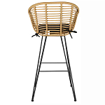 Стул барный с ротанговым плетением Half Bar Chair with Wicker с подлокотниками варинант исполнения - 5 | Loft Concept в Самаре