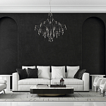 Люстра с тонким металлическим каркасом цвета хром Quasar варинант исполнения - 5 | Loft Concept в Самаре