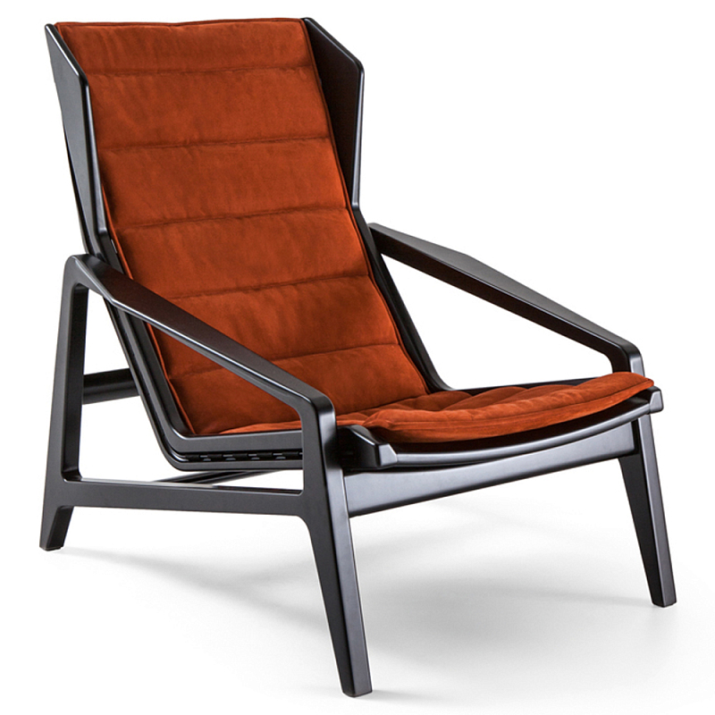 Дизайнерское кресло с подлокотниками из массива дерева Gio Ponti D.156.3 Armchair Черный Оранжевый Дизайнерское кресло с подлокотниками из массива дерева Gio Ponti D.156.3 Armchair Черный Оранжевый в Самаре | Loft Concept