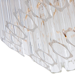 Люстра подвесная многослойная с прозрачными хрустальными трубками и золотистым каркасом Hexagon Tube Light варинант исполнения - 3 | Loft Concept в Самаре