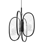 Люстра с гравировкой на акриловых плафонах Gravyura Black D 33 см варинант исполнения - 1 | Loft Concept в Самаре