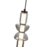 Подвесной светильник из дымчатого стекла цилиндрической формы с чёрным металлическим основанием Hiding secrets варинант исполнения - 6 | Loft Concept в Самаре