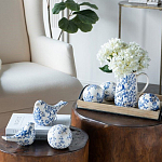 Набор керамических шаров с синей росписью Oriental Blue & White Ornament Vases варинант исполнения - 4 | Loft Concept в Самаре