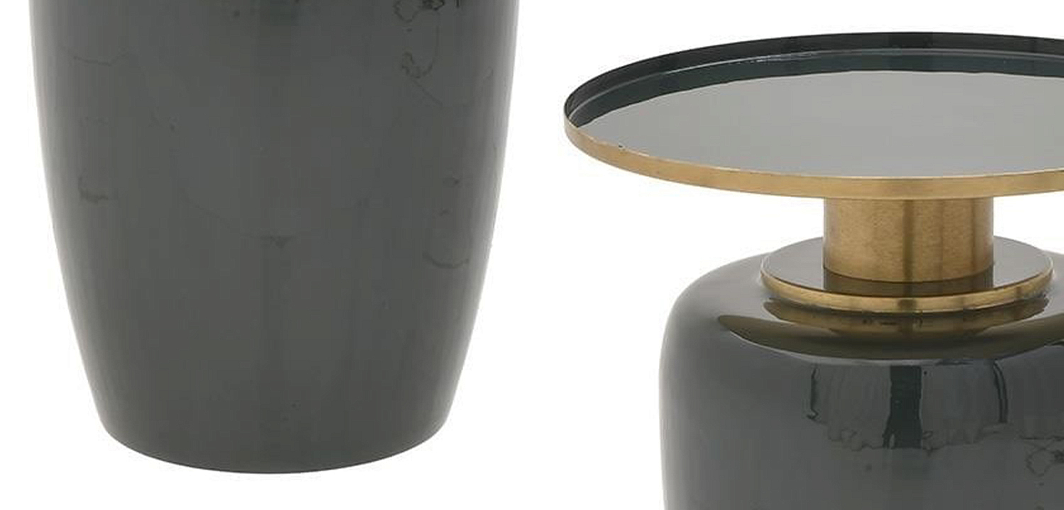 Круглый металлический приставной стол Calem Side Table Olive - Loft-Concept в Самаре