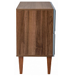 Тумба прикроватная серая из массива бука с 2-мя ящиками Wenge Light варинант исполнения - 3 | Loft Concept в Самаре