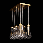 Люстра с 9-ю прозрачными стеклянными плафонами в форме капли Lucid Rain  варинант исполнения - 9 | Loft Concept в Самаре