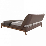 Кровать двуспальная с изголовьем из экокожи шоколадно-коричневого цвета Modern Look варинант исполнения - 3 | Loft Concept в Самаре