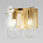 Бра с металлическим основанием золотого цвета и хрустальными подвесками Textured Glass варинант исполнения - 4 | Loft Concept в Самаре