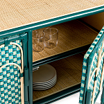 Комод для посуды из ротанга Felice Rattan Green варинант исполнения - 4 | Loft Concept в Самаре