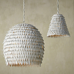 Подвесной светильник белый металлический в форме купола White Natural Lines варинант исполнения - 3 | Loft Concept в Самаре