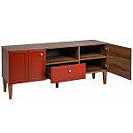 ТВ-тумба красная из массива бука с 2-мя дверками и ящиком Wenge Light варинант исполнения - 4 | Loft Concept в Самаре