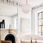 Подвесной светильник в форме шара из белого текстурного стекла Atmosphere варинант исполнения - 4 | Loft Concept в Самаре