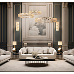 Люстра из 3-х колец с текстурной огранкой Reflection of Reality варинант исполнения - 3 | Loft Concept в Самаре