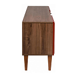 ТВ-тумба красная из массива бука с 2-мя дверками и ящиком Wenge Light варинант исполнения - 3 | Loft Concept в Самаре