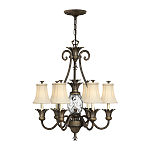 Люстра с 7-ю кремовыми текстильными абажурами Hinkley варинант исполнения - 7 | Loft Concept в Самаре