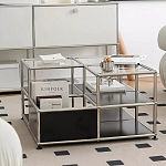 Дизайнерский журнальный стол квадратный с полками Akydy варинант исполнения - 2 | Loft Concept в Самаре