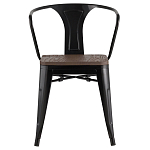 Черный глянцевый стул с сиденьем из натурального дерева TOLIX варинант исполнения - 2 | Loft Concept в Самаре