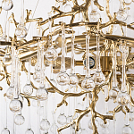 Подвесная люстра в виде ветвей деревьев золотого цвета с прозрачными подвесками-каплями 10 и 14 ламп Droplet Chandelier варинант исполнения - 5 | Loft Concept в Самаре