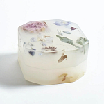 Шкатулка из эпоксидной смолы с цветами белая Epoxy Resin Square Box White варинант исполнения - 4 | Loft Concept в Самаре