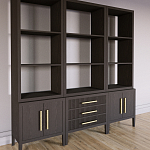 Модульный стеллаж Primo из трех составных элементов Темный орех варинант исполнения - 3 | Loft Concept в Самаре