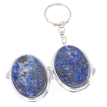 Зеркало брелок карманное двухстороннее из натурального камня Лазурит Stone Mirrors варинант исполнения - 2 | Loft Concept в Самаре