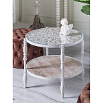 Журнальный столик из натурального дерева в винтажном стиле Openwork Coffee Table варинант исполнения - 6 | Loft Concept в Самаре