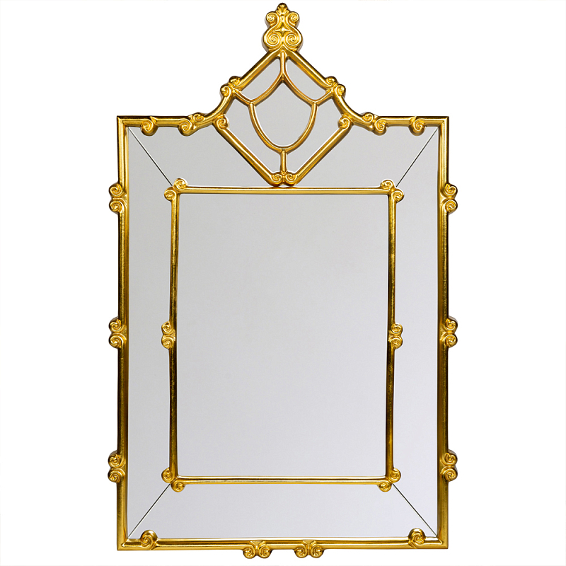 Зеркало прямоугольное Golden Classic Ornament Mirror Золотой в Самаре | Loft Concept 