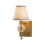 Бра со стеклянным шарообразным декором с пузырьками и бежевым абажуром Feiss варинант исполнения - 1 | Loft Concept в Самаре