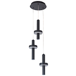 Каскадный светильник с 3-мя плафонами Flos Black Metal Acrylic Trio Hanging Lamp варинант исполнения - 1 | Loft Concept в Самаре