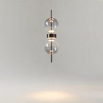 Подвесной светильник с плафоном из стекла с зеркальным градиентом Double Moon варинант исполнения - 6 | Loft Concept в Самаре