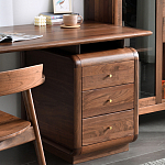 Стол рабочий округлой формы с 3-мя ящиками  Working Moonnut Table варинант исполнения - 7 | Loft Concept в Самаре