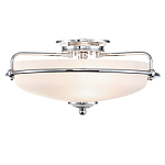 Потолочный светильник со стеклянным плафоном на изогнутых кронштейнах Quoizel  варинант исполнения - 7 | Loft Concept в Самаре