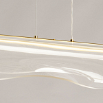 Люстра линейная с прозрачным волнообразным плафоном Wave Line варинант исполнения - 10 | Loft Concept в Самаре