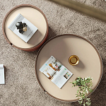 Круглый кофейный стол Baxter Leather Coffee Table варинант исполнения - 3 | Loft Concept в Самаре