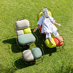 Дизайнерское разноцветное кресло на металлическом каркасе с подставкой для ног Poltronova Plasma Armchair варинант исполнения - 11 | Loft Concept в Самаре