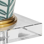 Настольная лампа овальная с тропическим принтом Stylized Aalm Leaves Motif варинант исполнения - 2 | Loft Concept в Самаре