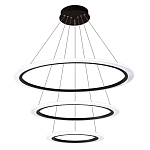 Люстра подвесная светодиодная с тремя черными кольцами и пультом управления Ring Horizontal варинант исполнения - 1 | Loft Concept в Самаре